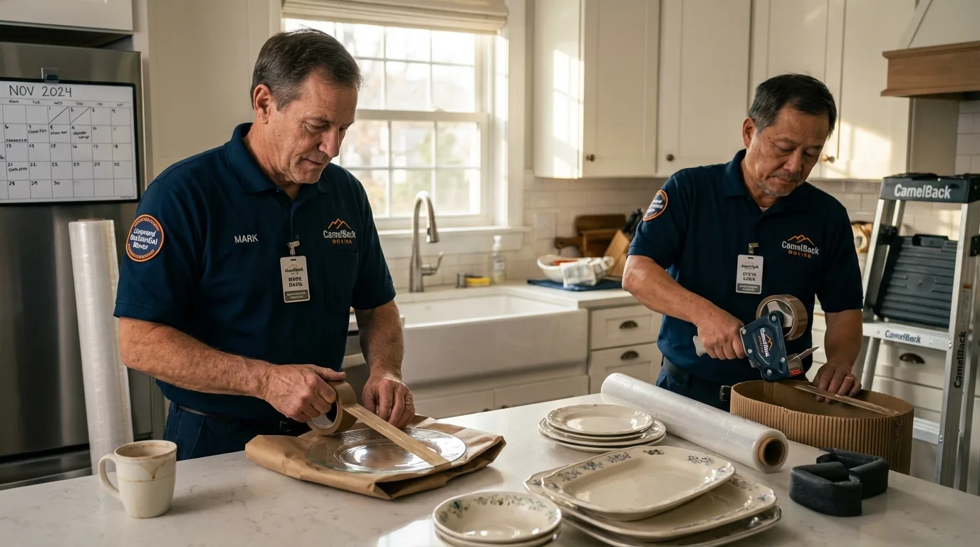 Professional crew packing kitchen dishware in Cedarville, AR